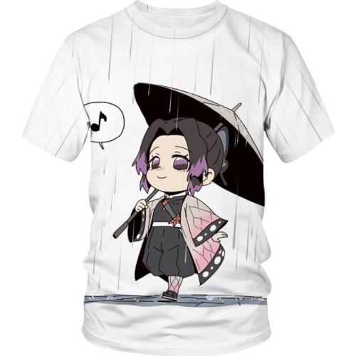 Cute white anime Q version Mens T-shirt 3D printing T-shirt women Harajuku short-sleeved funny tee oversized t-shirt