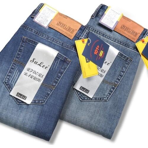 Sulee Brand Business Jeans Autumn Stretch Mens Slim Fit Jeans Fashion Classic Style Stretch Jeans Denim Pants Casual Jeans