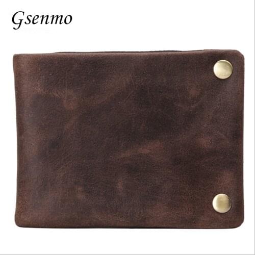 Men Wallets Crazy Horse Mens Wallet Leather Genuine Designer Wallets Organizer Bag Portafoglio Uomo leather wallet for Men 2016