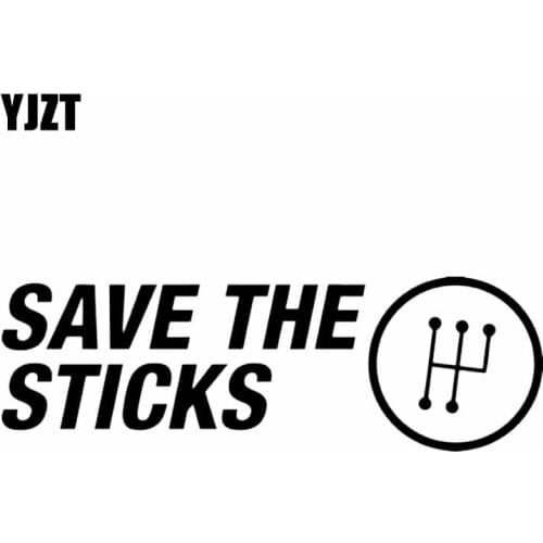 YJZT 15.3X4.9CM SAVE THE STICKS Vinyl Decal Car Sticker JDM Drift Black/Silver C26-0188