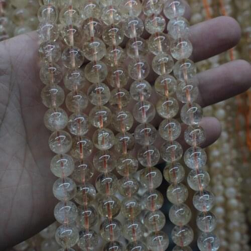 Natural yellow citrin beads natural GEM stone beads DIY spacer beads for jewelry making strand 15" wholesale