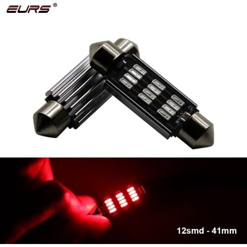 EURS 31MM 36mm 39mm 41mm Dome Light 12SMD 4014 SMD CANBUS Error Free Car Interior Bulb License Plate Lamp white red blue 12V 24V