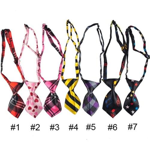 Adjustable Polyester Silk Pets Cat Dog Necktie Handsome Bow Tie Pet Collar Cute Gift Mix Colors Pet Products Accessories