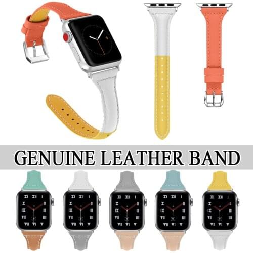 Genuine Leather watchband for apple watch series 6/5/4 38MM 42MM Sport Loop WristStrap Bracelet for Iwatch series 5 4 40MM 44MM