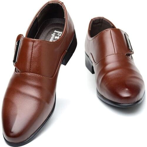 Men Dress Shoes Solid Pattern Men Formal Shoes PU Leather Luxury Fashion Groom Wedding Shoes Men Oxford Shoes Dress Size 38-48