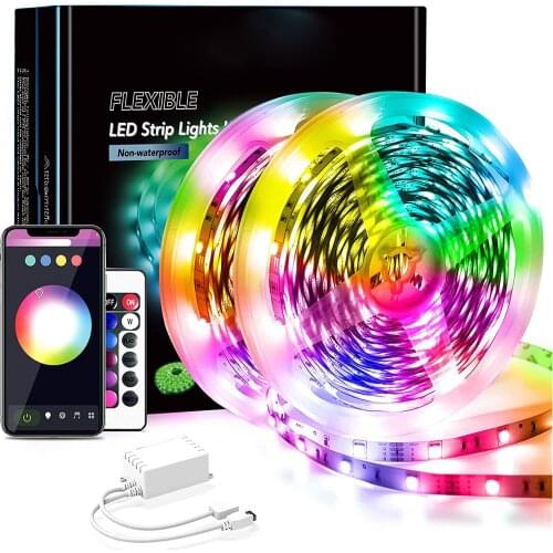 65.6ft WiFi Smart Led Lights Strip with App Control for Bedroom Decoration with Alexa and Google Assistant(2 Rolls of 32.8ft)