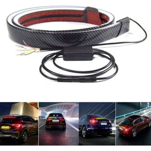 51 Inch Universal Trunk Roof Spoiler Multifunction Tail Wing Spoiler with RGB LED Light Strip Turn Signal Light
