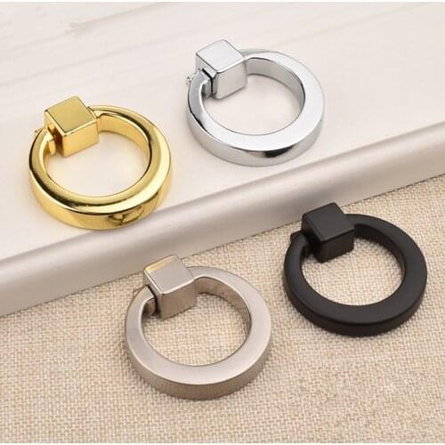 Pack of 2pcs ) Ring Cabinet Pulls Zinc Alloy Drawer Pulls Door Knobs Dresser Pull Handles DIY Hardware Gold/Black/Chrome/Nickel