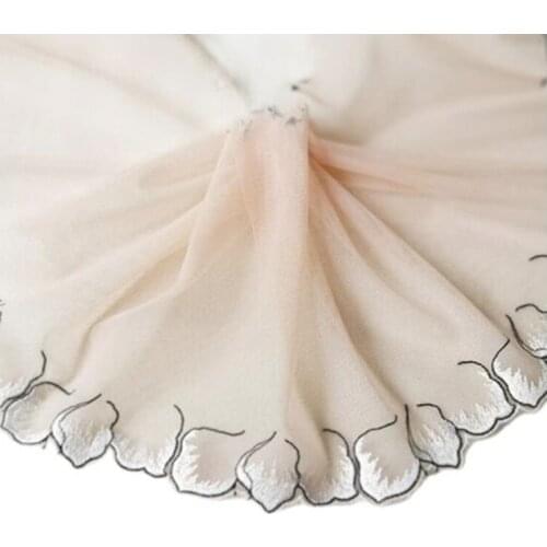 1M Embroidery Lace Fabric 19cm Petal Lace Ribbons Sewing Dress Trim Trimmings Guipure Ribbon Craft dentelle encaje koronka QZ36