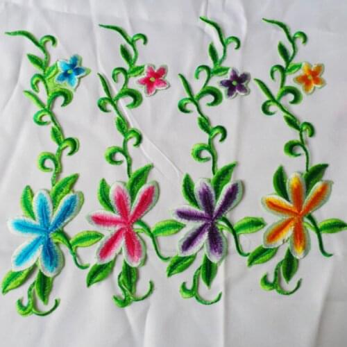 29*9 cm DIY dance skirt cloth patch stickers decorated large embroidery applique ironing red and violet Patch stickers