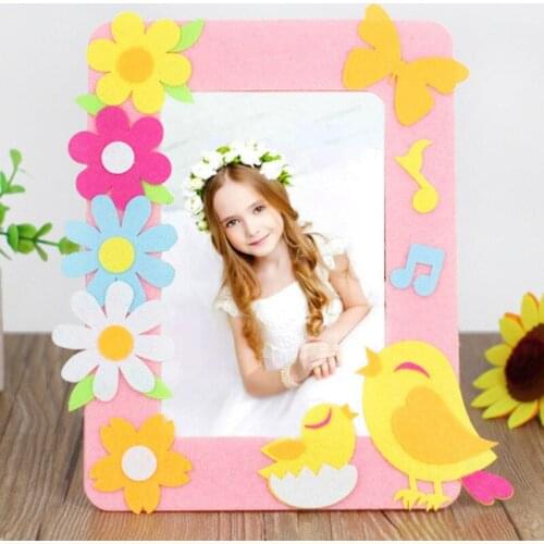 DIY 3D Photo Frame Cartoon Animal Picture Frame Non-Woven Toys For Children Handmade Stickers Toys Material Package Craft Toys