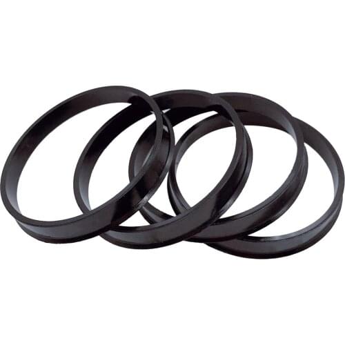 4pcs Car 66.6mm - 57.1mm Wheel Spacer Spigot Hub Centric Bore Center Ring Black Plastic