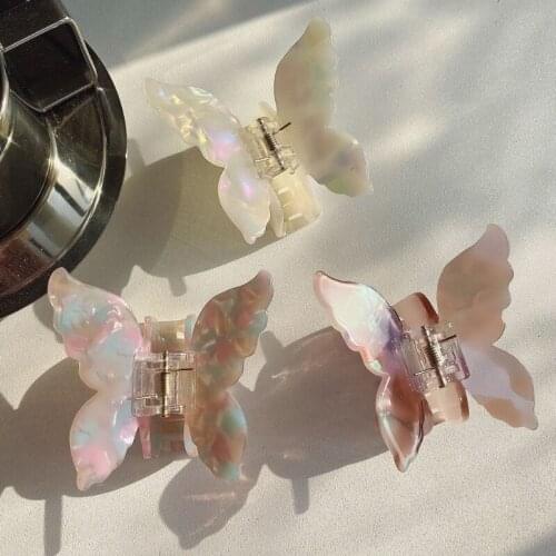 Acetate Hair Claw Multicolor for Strong Hold Clips Butterfly Barrettes Medium French Design Fashion Hair Accessories