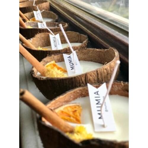 MUMMIA handmade fragrant coconut candle - vanilla and cinnamon scented - valentines day gift party ornament home decoration