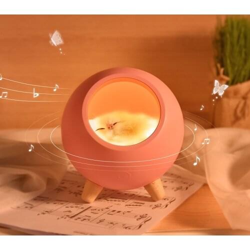 Bluetooth LED cat Night Light Home Bedroom Desktop USB Recharged Stepless Dimming Mode Lovely cat house Shape Gifts For Kids
