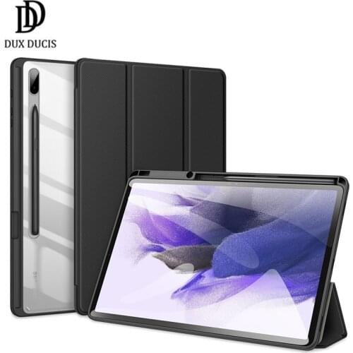 For Samsung Galaxy Tab S6 Lite Case PU Leather Smart Cover with Pencil Holder Trifold Sleeve For Tab S7 FE S7 Plus Dux Ducis