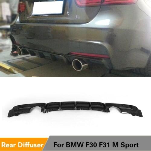 Carbon Fiber / FRP Rear Bumper Diffuser Lip Spoiler For BMW F30 f31 M Sport Bumper 2012 - 2017 Single Exhaust Two Outlet