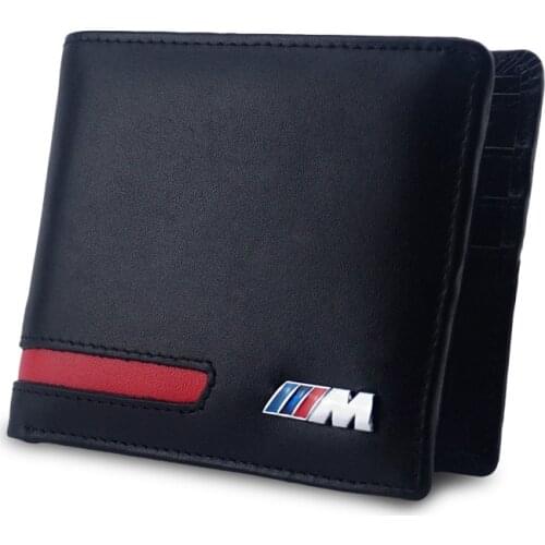 For BMW E46 E39 E90 F10 E87 E36 E30 E60 E92 E91 E61 E65 F30 Genuine Leather M Logo Wallet Credit Card Case Driver License Cover