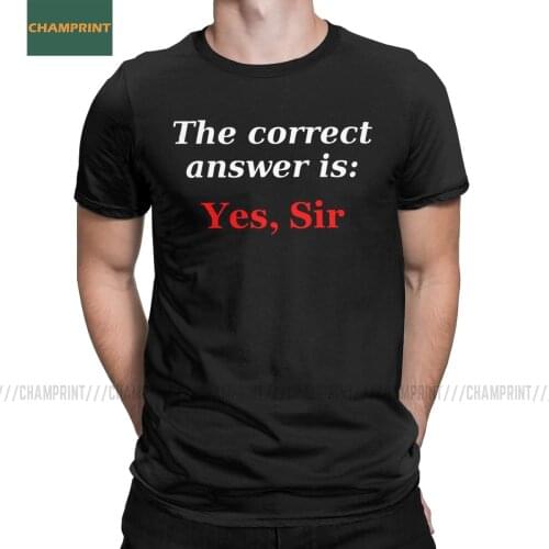 Yes Sir BDSM Men T Shirt Dominant Submissive Slave Play Submission Master Sexy Sub Novelty Tees Short Sleeve T-Shirt Cotton Gift