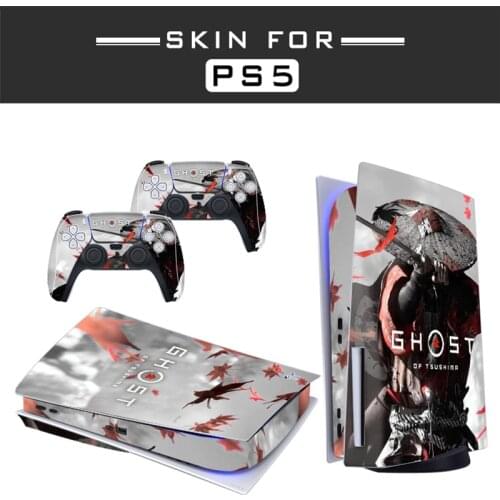 Gost Theme PS5 Standard Disc Edition Skin Sticker Decal Cover for Sony PlayStation 5 Controllers PS5 Skin Sticker Vinyl