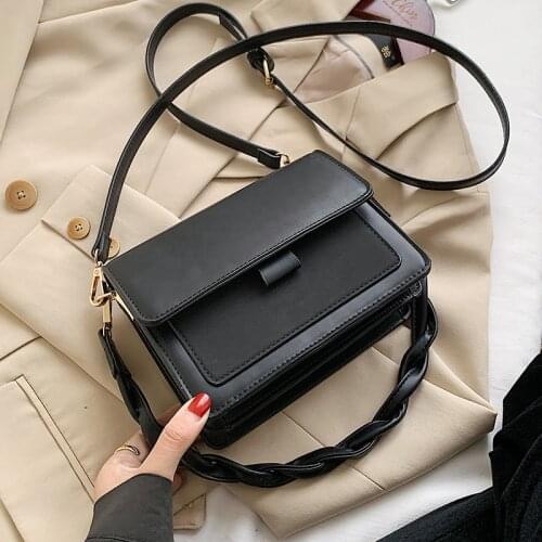 Classic Designer Branded Small PU Leather Flap Bag Crossbody Bags For Women 2021 Trend Shoulder Handbags Trending Hand Bag