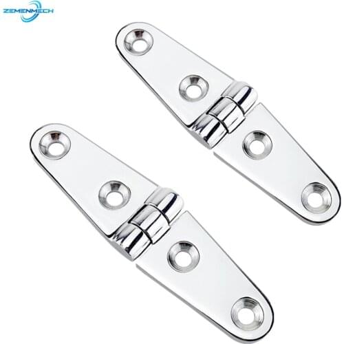 2PCS Furniture Hardware Marine Grade 26*102mm Cast Boat Caravan RV Deck Hinge Cupboard Cabinet Drawer Door Strap Butt Hinge