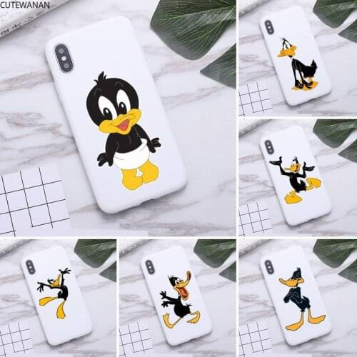 Lovely Daffy Duck Phone Case for iPhone 11 Pro Max X XR XS 8 7 6s Plus Candy white Silicone Cases