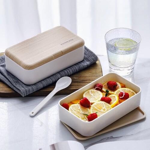Multi-functional Microwave Lunch Box Japanese Wood Bento Box 2 Layer Container Storage Portable Kitchen Durable Cases 1.4L 1.5L