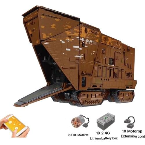 MOC 13289 Star Plan Wars The Cavegod UCS Sandcrawler Eclipse Destroyer Model Building Blocks Bricks Fit Starwar 05038 Kids Toys