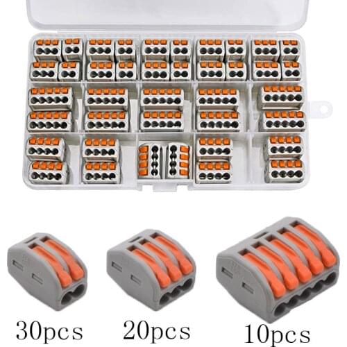 Wire Connector Terminal Block Set Reusable Electric Cable quick connector universal compact terminal plug-in0.08-2.5mm2 Kits