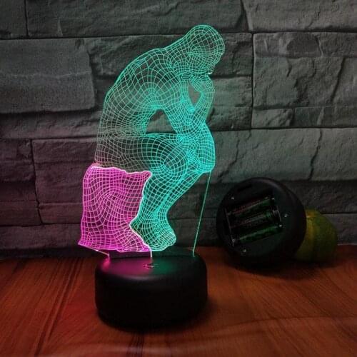 Woodman 3d Vision Nightlight Creative Colorful Touch Charging Stereo Led Night Light Novelty Led Usb Kids Lamp