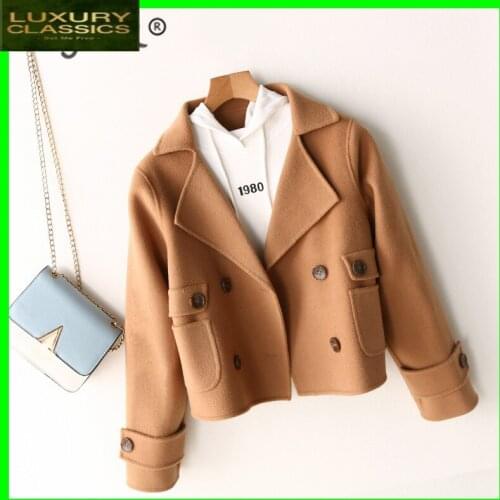 Coat Wool Winter 100% Women Autumn Clothes 2021 Elegant Vintage Cashmere Jacket Ladies Short Woolen Jackets Hiver DY017