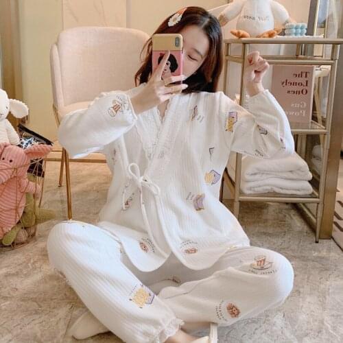 Nursing Pajamas Autumn And Winter Maternity Sleepwear Fashion Cotton Soft Breastfeeding Sleepwear Pregnancy Clothes Homewear