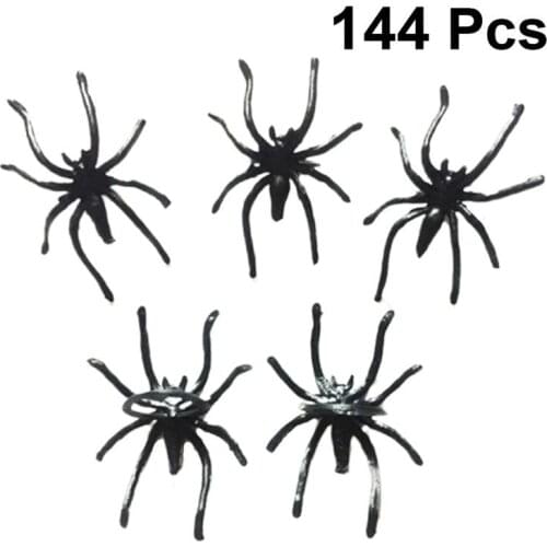 144pcs Plastic Spiders Rings Halloween Favors For Halloween Cosplay Festival Club Party Decorations
