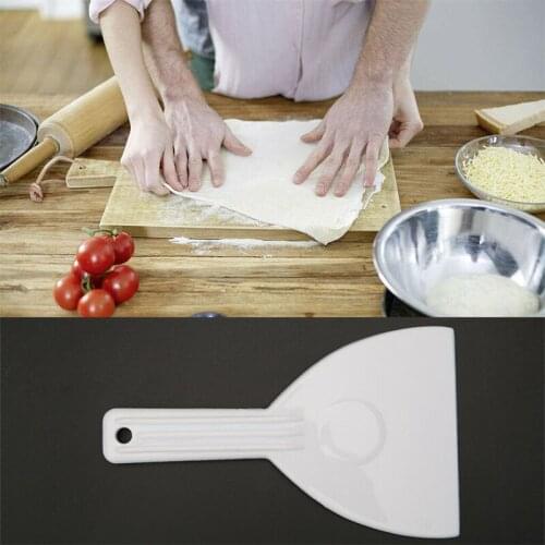 Hot White Handle Plastic Scraper Butter Dough Cutting Machine DIY Baking Kitchen Chocolate Trimming Shovel