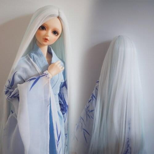 BJD SD Ancient Costume Wigs Palace Style Blue Color Straight Hair for 1/3 BJD 1/4 Bjd Doll Hair