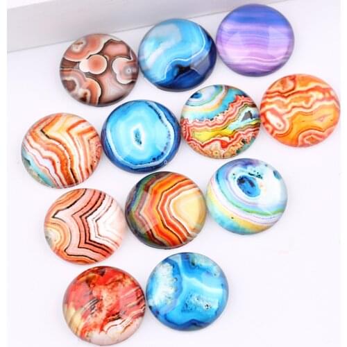 Reidgaller mix shell photo round dome glass cabochon 12mm 14mm 18mm 20mm diy flat back jewelry findings for earrings bracelets