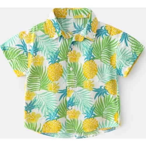 Soft Fabric Summer Boy Shirt Cotton Comfort Quality Kids T-shirt Beach Vacation Outwear Childrens Clothing