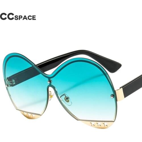 46578 Rimless Oversized One Lens Sunglasses Stars Men Women Fashion Shades UV400 Vintage Glasses