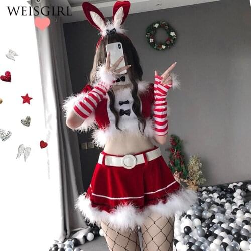 STOCK Sexy Halloween Uniform Allure Cute Christmas Rabbit Performance Dress Bunny Cosplay Maid Dress 2021 New