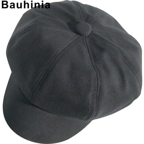 Bauhinia brand new cotton octagonal hat female spring and summer Korean beret retro casual wild painter hat trendy man