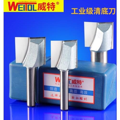 WeiTol free shipping 1pcs 1/4 or 1/2 inch woodworking cleaning bottom bit tungsten carbide router bit CNC machine tools for wood
