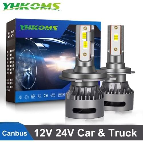 YHKOMS Canbus H4 H7 LED Truck Car Headlight Bulbs 80W 16000LM 12V 24V H1 H8 H9 H11 9005 HB3 9006 HB4 Led Bulb Turbo Lamp 6000K