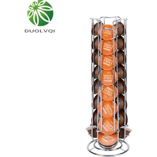 Iron Chrome Plating Display Capsule Rack Coffee Pod Holder Stand Storage Shelves For 24pcs Dolce Gusto Capsule