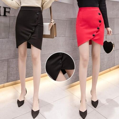 New Fashion 2019 Short Skirt Women Spring Slim High Waist Elastic Sexy A Line Irregular Hip Mini Skirt Female Office Lady Q494