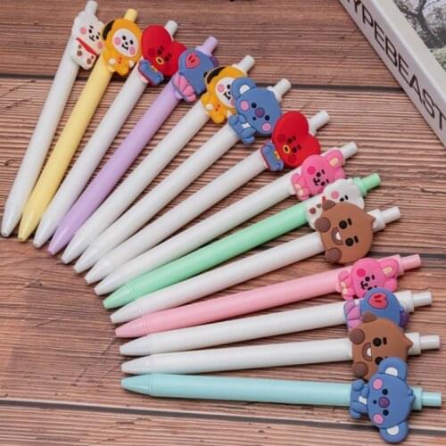 1Pcs Bunny Gel Pen 0.5mm Press pen Stationery Pens Student Cute Black Signature Gel Pen School Office Supplies Writing Tools Pen