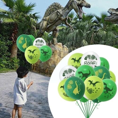12inch Dinosaur Confetti Latex Balloons Jungle Wild Party Shower Balloon Baby Decorations Air Birthday Balls Animal Globos S0G1