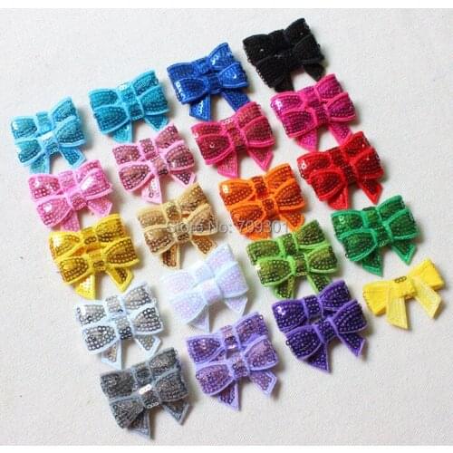 EMS free 1.5" mini sequin bows hair bows 19colors all have 1200pcs free shipping