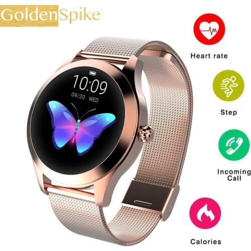 2021 Top Fashion Smart Watch Women KW10 IP68 Waterproof Multi-sports Modes Pedometer Heart Rate Fitness Bracelet for Lady Girl