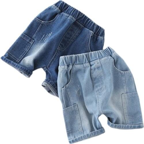 2021 New Denim Shorts For Boys Children Summer Beach Shorts Casual Cotton Fashion Short Pants For Boys Baby Trousers 2-10Y